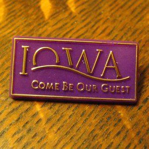 Iowa Come Be Our Guest Vintage Lapel Pin